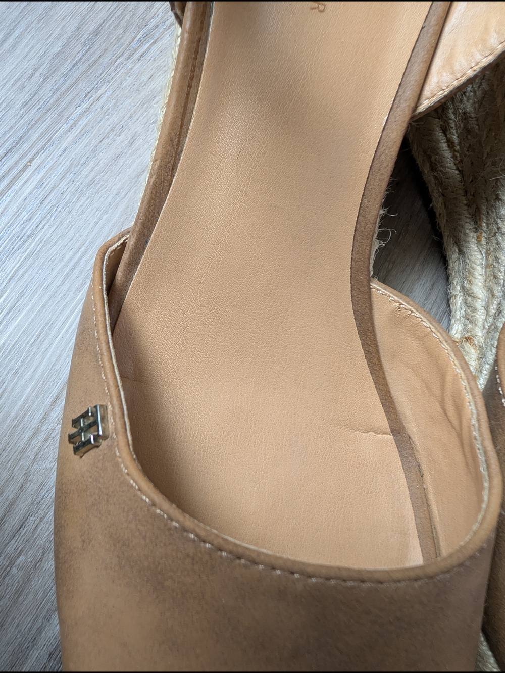 Tommy Hilfiger Women’s Tan Leather Espadrille Wedge Sandals - Picture 7 of 9